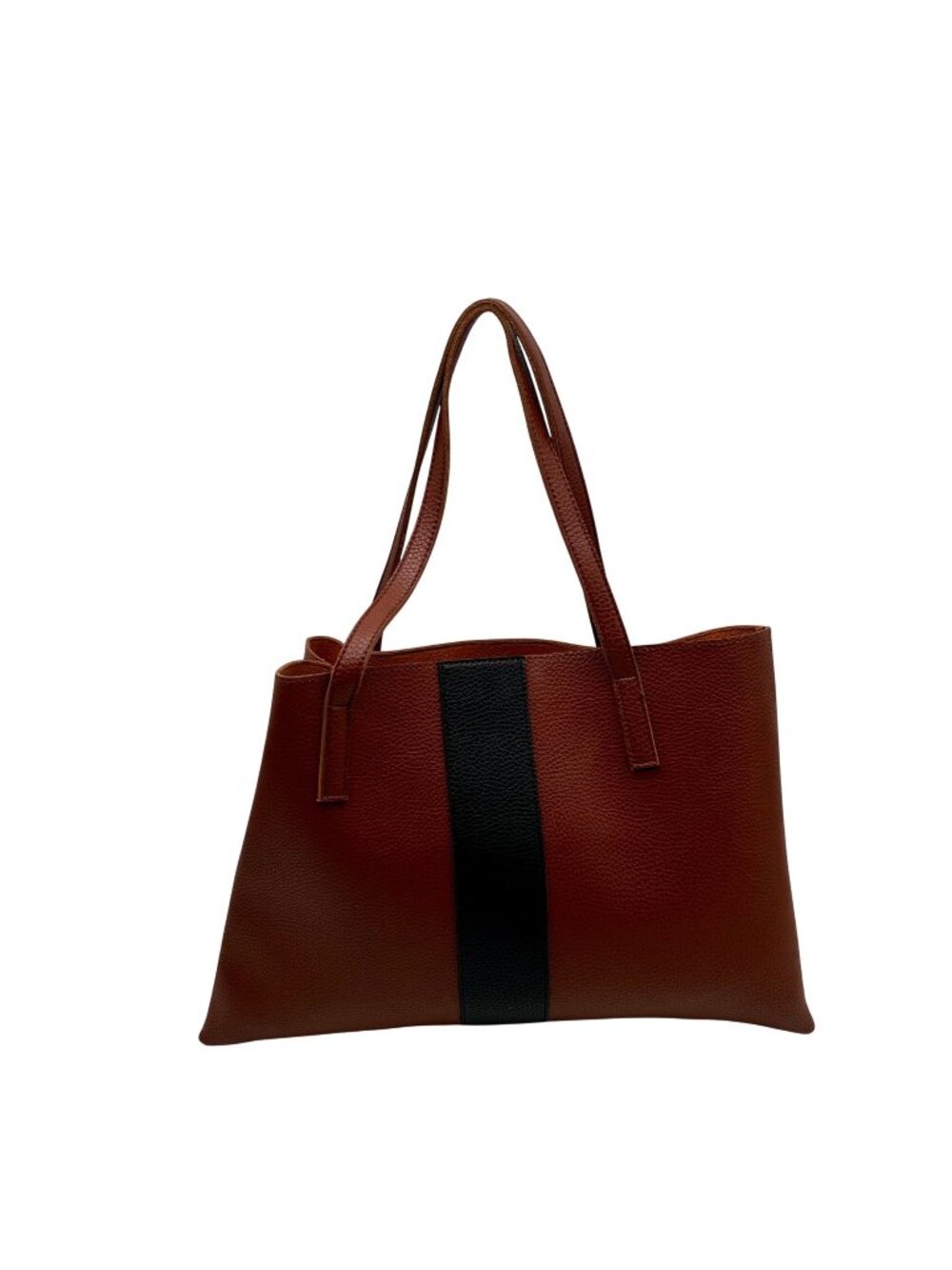 Vince Camuto Brown Pebbled Vegan Leather Luck Tote Bag